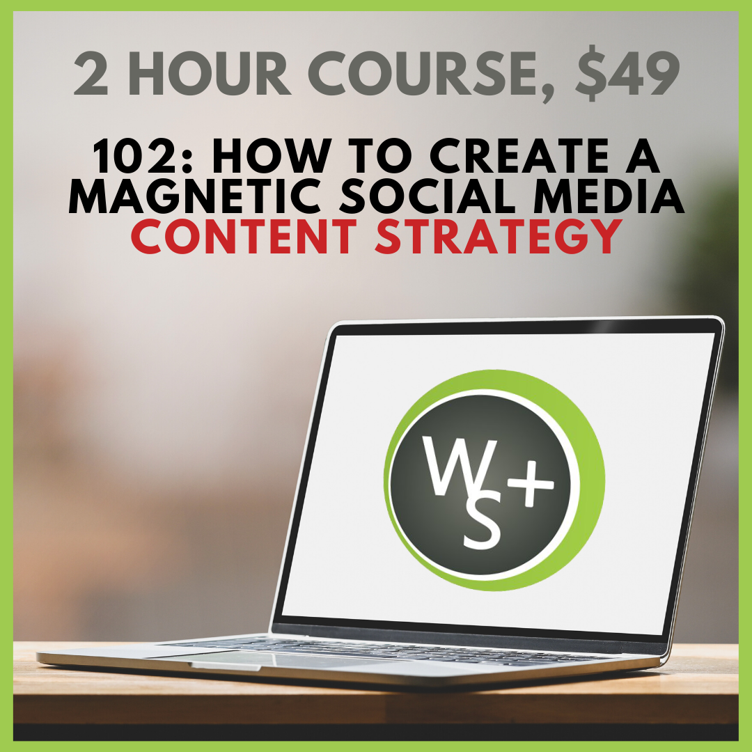 102: How to Create a Magnetic Social Media Content Strategy $49, 2 hour course