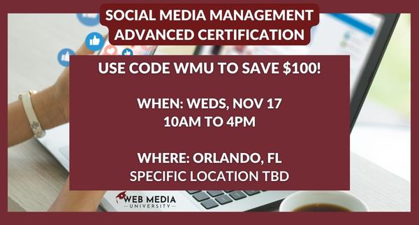 Social Media Management In-Person Certification